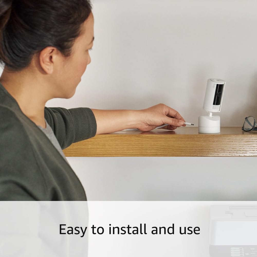 Ring Pan-Tilt Indoor Cam — See all around your home or business with 360° pan coverage, HD video, plus Two-Way Talk (2024 release), Black