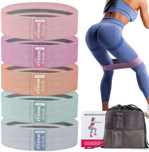 Booty Bands Set, Resistance Bands for Working Out, Exercise Bands for Women and Men Legs and Butt, Stretch Bands for Pilates, Yoga Starter Set