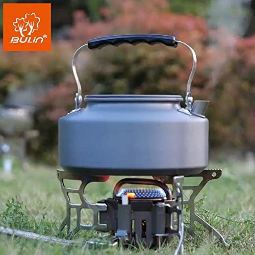 Bulin Camping Kettle, 2.2L Large Portable Stovetop Tea Kettle Fast Heating Boiling Hot Water for Open Fire Lightweight Coffee Pot with Anti-Scald Handle & Carry Bag for Outdoor Hiking Picnic Travel