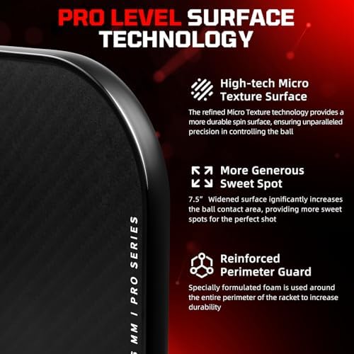 BAGAIL Pickleball Paddles, USAPA Approved Fiberglass Surface Pickleball Set, Lightweight Pickle Ball Rackets with 4 Balls, 1 Bag, Designed in California for Traction and Stability