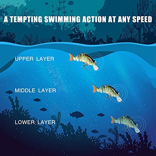TRUSCEND Swimmax for Freshwater and Saltwater, Lifelike Fishing Lures for Bass Trout Crappie Walleye Pike Bluegill Salmon, Swimbait for Bass Fishing, Amazing Fishing Gear Gifts for Family Fishing