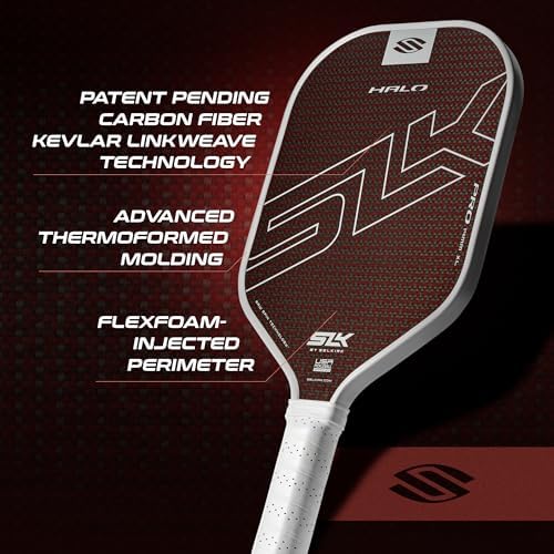 Selkirk Sport SLK Halo Raw Carbon Fiber Pickleball Paddle | Designed in The USA | Choose from The T700 Raw Carbon Fiber Power, The 18k Ultraweave Control, or The Kevlar Linkweave Thermoformed Pro