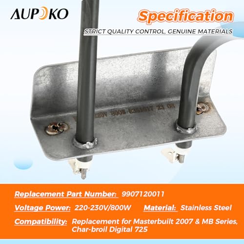 Aupoko 9907120011 Smoker Heating Element, Stainless Steel BBQ Heating Tube Grill Parts Compatible with MB20071117, MB26073519, 20070213, 20072115 (220-230V/800W)