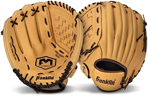 Franklin Sports Baseball + Softball Gloves - Field Master Adult + Youth Baseball + Softball Gloves - Right Hand + Left Hand Gloves - Infield + Outfield Mitts - Multiple Sizes + Colors