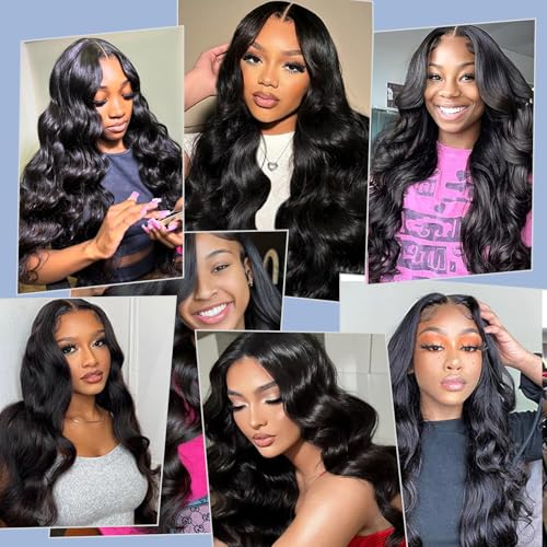 Body Wave Bundles Human Hair 16 18 20 Inch 100% Unprocessed 12A Brazilian Virgin Human Hair Extensions Quick Weave Bundles Hair Natural Black