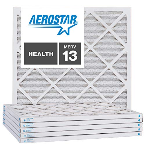 Aerostar 20x20x1 MERV 13 - 4 Count - Pleated HVAC, Furnace & Air Conditioner Filters - Removes Bacteria, Dust, Cold & Flu Germs, Lint, Mold, Pet Dander, Allergy-Causing Pollen, Smog, Smoke & Viruses