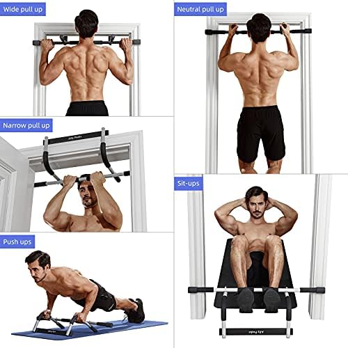 Ally Peaks Pull Up Bar for Doorway | Thickened Steel Max Limit 440 lbs Upper Body Fitness Workout Bar| Multi-Grip Strength for Doorway | Indoor Chin-Up Bar Fitness Trainer for Home Gym Portable