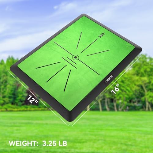 Golf Hitting Mat | Golf Training Mat for Swing Path Feedback/Detection Batting | Extra Replaceable Golf Practice Mat 16"x12" | Golf Gifts for Men/Women for Home Indoor Outdoor