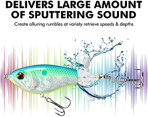TRUSCEND PoPobait Plopper with BKK Hooks, Top Water Fishing Lures for Bass Walleye Pike Catfish Musky Perch, Floating Lure for Freshwater or Saltwater, Amazing Teasers Fishing Gifts for Family Fishing