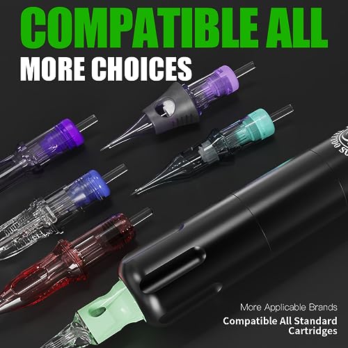 Dragonhawk Wireless Tattoo Kit, S12 Rotary Tattoo Pen Machine Gun, 2 Replaceble Batteries for Long Run Time, Tattoo Kit for Beginner Play & Learn