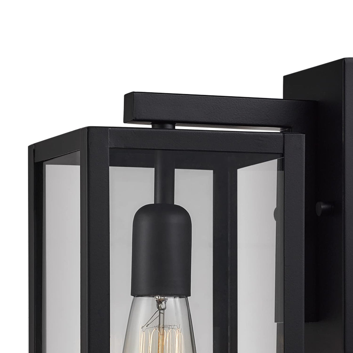 Globe Electric 44176 1-Light Outdoor/Indoor Wall Sconce, Matte Black Finish, Clear Glass Shade, Weather-Resistant Modern Exterior Light