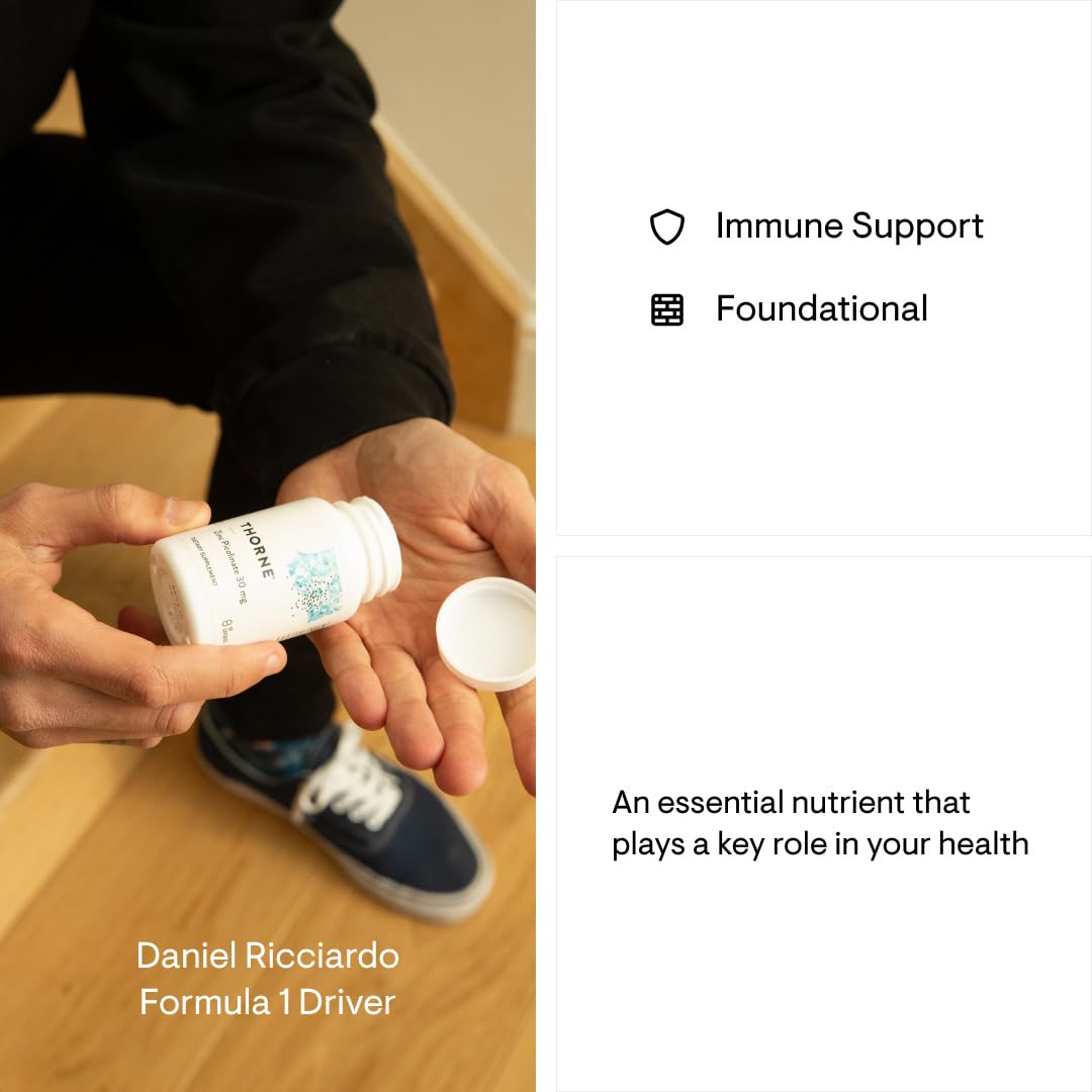 THORNE - Zinc Picolinate 30 mg - Well-Absorbed Zinc Supplement for Growth and Immune Function* - 60 Capsules