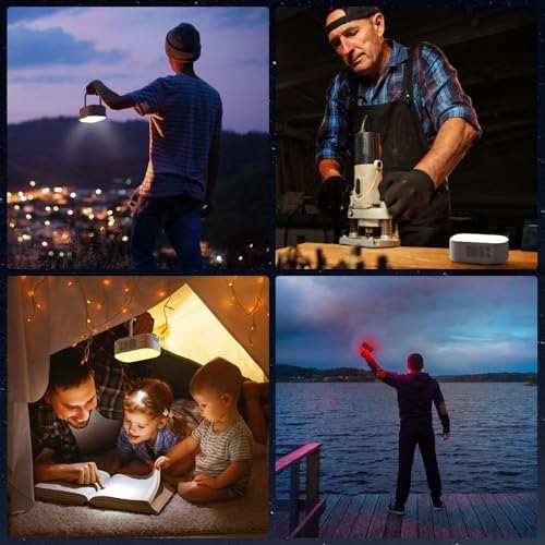 Camping Lantern,6400mAh LED Lantern Rechargeable,with 4 Light Modes,1000LM Tent Light & Hand-Crank lamp for Hurricane,Hiking,Camping,Emergency,Power Outages