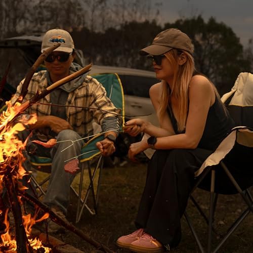 Oversized Camping Chair for Adults – Heavy Duty Folding Chair with Cup Holders, Storage Pocket & Carry Bag – Outdoor Padded Camp Chair for Camping, Backyard, Fishing & Sports – Supports 400lbs