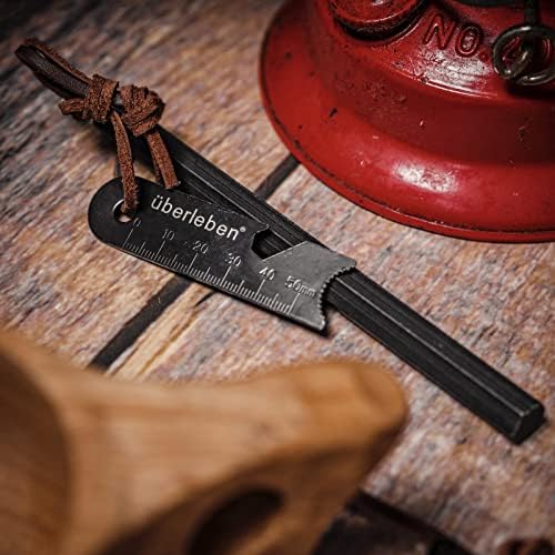 überleben Hexå Ferro Rod Fire Starter for Survival – Up to 20,000 Strikes, 1/2" Thick Hexagon Fire Steel with Striker and Lanyard – Waterproof Flint and Steel for Camping