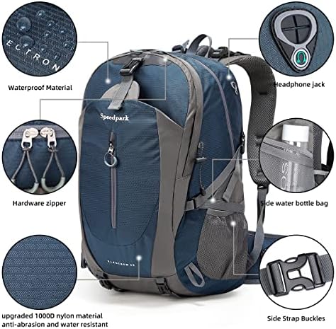 Hiking Backpack 40L Waterproof Hiking Daypack with Rain Cover, Outdoor Trekking Travel Backpacks for Men Women