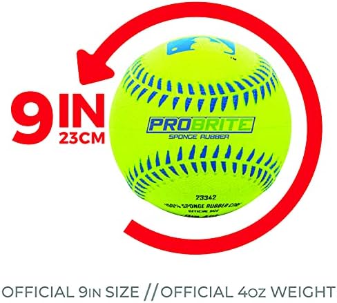 Franklin Sports - Pro Brite - Neon Rubber Teeball - MLB - Youth Tball - Baseball + Softball - Indoor & Outdoor Use