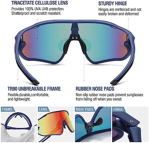 DUCO Kids Sunglasses Youth Baseball Sun Glasses Lightweight TR90 Frame UV400 Sports Cycling Shades for Boys Girls DK268