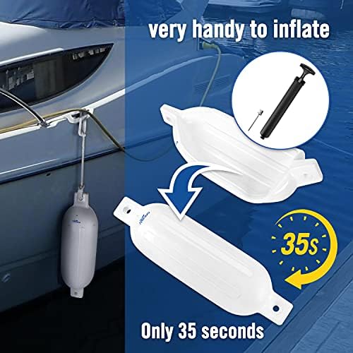 Affordura Boat Fender 4 Pack Boat Bumpers Fenders with 4 Ropes, Boat Bumpers for Pontoon Boat Fenders Inflatable