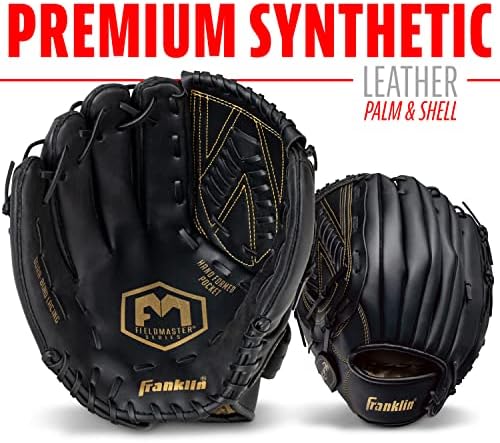 Franklin Sports Baseball + Softball Gloves - Field Master Adult + Youth Baseball + Softball Gloves - Right Hand + Left Hand Gloves - Infield + Outfield Mitts - Multiple Sizes + Colors
