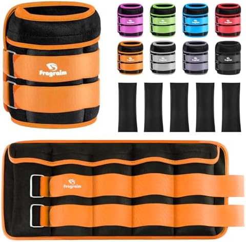 Fragraim Adjustable Ankle Weights 1-3/4/5/6/8/10/12/15/20 LBS Pair with Removable Weight for Jogging, Gymnastics, Aerobics, Physical Therapy