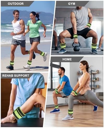 Fragraim Adjustable Ankle Weights 1-3/4/5/6/8/10/12/15/20 LBS Pair with Removable Weight for Jogging, Gymnastics, Aerobics, Physical Therapy