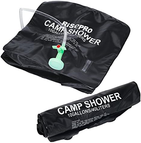 10 gallons/40L Solar Shower Bag Solar Heating Camping Shower Bag with Temperature Hot Water Outdoor Hiking Climbing XH07