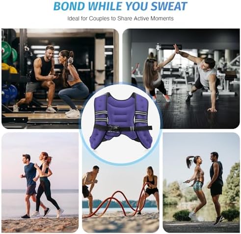 ZELUS Weighted Vest, 6lb/8lb/12lb/16lb/20lb/25lb/30lb Weight Vest with Reflective Stripe for Workout, Strength Training, Running, Fitness, Muscle Building, Weight Loss, Weightlifting