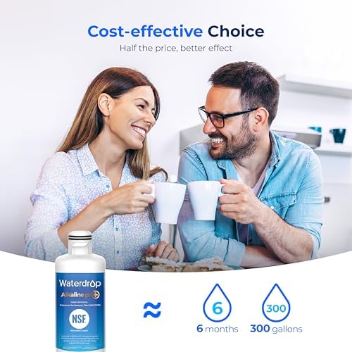 Waterdrop Alkaline DA97-17376B Water Filter, Enhances pH, Replacement for Samsungยฎ HAF-QIN/EXP, DA97-08006C, RF28R7201SR, RF28R7351SG, WD-F45-AL, 2 Filters