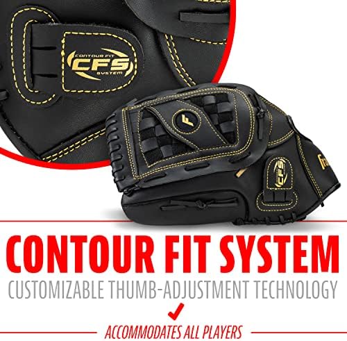 Franklin Sports Baseball + Softball Gloves - Field Master Adult + Youth Baseball + Softball Gloves - Right Hand + Left Hand Gloves - Infield + Outfield Mitts - Multiple Sizes + Colors