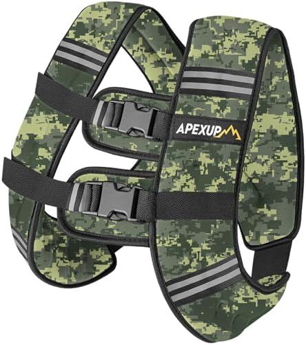 APEXUP Weighted Vest with 5lbs/10lbs/15lbs/20lbs/25lbs/30lbs Weights and Reflective Stripe, Weight Vest Men Women for Workout, Strength Training, Running