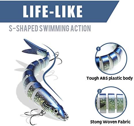 TRUSCEND Swimmax for Saltwater and Freshwater, Realistic Fishing Lures for Bass Trout Crappie Walleye Pike Bluegill Salmon, Swimbait for Bass Fishing, Amazing Fishing Gear Gifts for Family Fishing