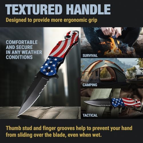 Legal Pocket Knife with American Flag - Folding Sharp Blade - Small Patriotic Knives fo EDC - United States Gifts - Best for Men Boys Teenagers - Nice Tool US - Gift Idea fo Men & Women 6680 F