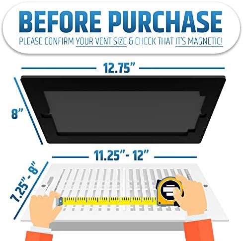 Powerful Magnetic Vent Covers (3-Pack) That Will Never Fall Off (Upgraded Design) - for Sealing Floor/Wall/Ceiling Registers of Width 7.25" to 8", Length 11.25" to 12" | Vent Not Included | White