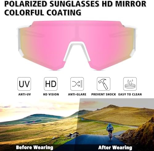 STORYCOAST Polarized Sports Sunglasses for Men Women,Driving Fishing Cycling Mountain Bike Sunglasses UV400 Protection