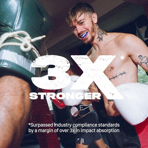 SafeJawz Sports Mouthguard, Dual Layer Premium Mouth Guard with Case for Basketball, Lacrosse, Football, Martial Arts, Hockey, Wrestling, Ice Hockey and All Contact Sports