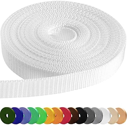 TECEUM 1" & 1.5" & 2" Webbing – 10 25 50 Yards – 40+ Colors – Heavy Duty 1 Inch 1.5 Inch 2 Inch Webbing for Climbing Outdoors Indoors Crafting DIY