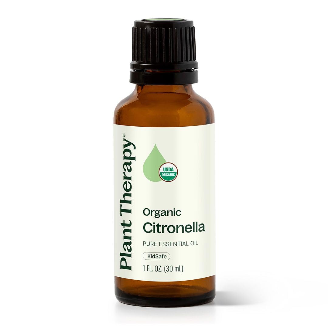 Plant Therapy Citronella Organic Essential Oil 100% Pure, USDA Certified Organic, Undiluted, Natural Aromatherapy, Therapeutic Grade 30 mL (1 oz)