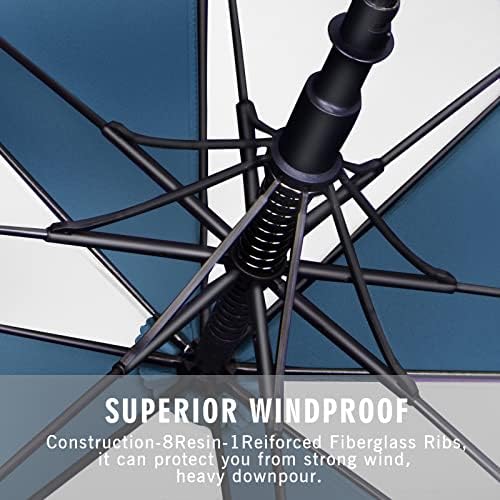 ZOMAKE Automatic Open Extra Large Golf Umbrella 51/54/62/68 Inch, Double Canopy Vented Windproof Oversize Stick Umbrellas for Rain