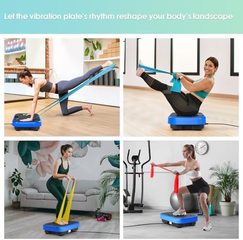 Vibration Plate Exercise Machine for Lymphatic Drainage Weight Loss,SoftGym Power Vibration Plate 300-400 Lbs Capacity Full Whole Body Workout Vibration Platform,Waver Vibration Plate for Home Fitness