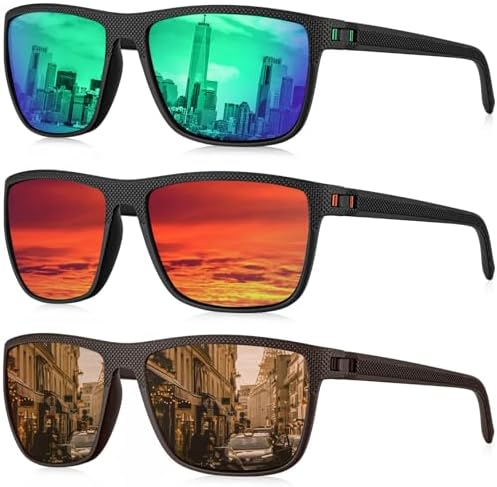 KALIYADI Polarized Sunglasses for Men, Lightweight Sun Glasses with UV Protection for Driving Fishing Golf