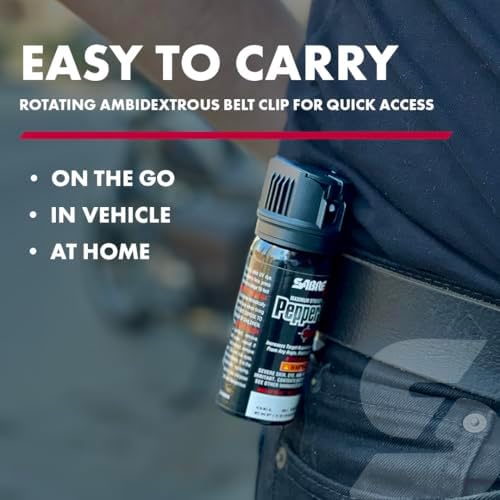 SABRE Crossfire Pepper Gel, Deploys At Any Angle, Maximizes Target Acquisition Against Multiple Threats, Belt Clip For Easy Carry, Fast Flip Top, Max Police Strength OC, Pepper Spray Option 1.5 fl oz