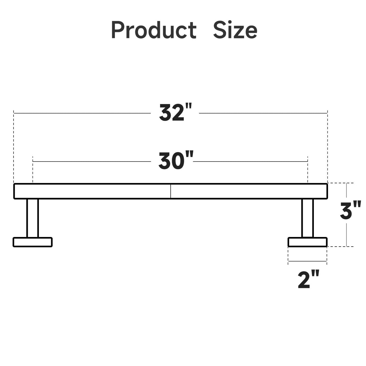 USHOWER Matte Black Bath Towel Bar, 30-Inch Towel Racks for Bathroom Wall-Mounted, SUS304 Stainless Steel Towel Rod (Total Length 32-Inch)
