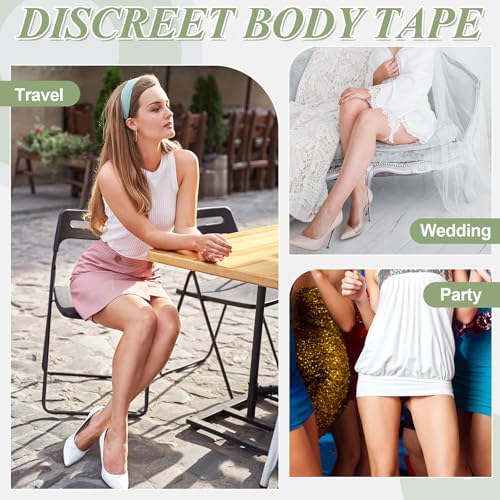 50 Pcs Thigh Lift Tape Waterproof Tummy Lifting Body Tape Elastic Anti Chafing Friction Adhesive Patches for Women Inner Thigh Sagging Loose Skin Flat Stomach Back Fat Belly