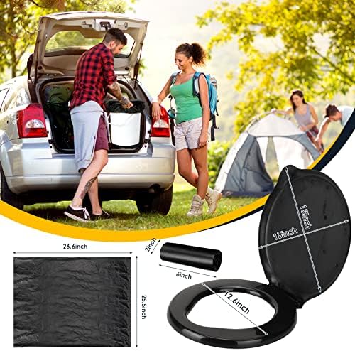 Glenmal 5 Gallon Bucket Toilet Seat with Lid Camping Bucket Toilet Seat with Bags Portable Emergency Lid for Adults Outdoor Luggable Cover for 5 Gallon Accessories