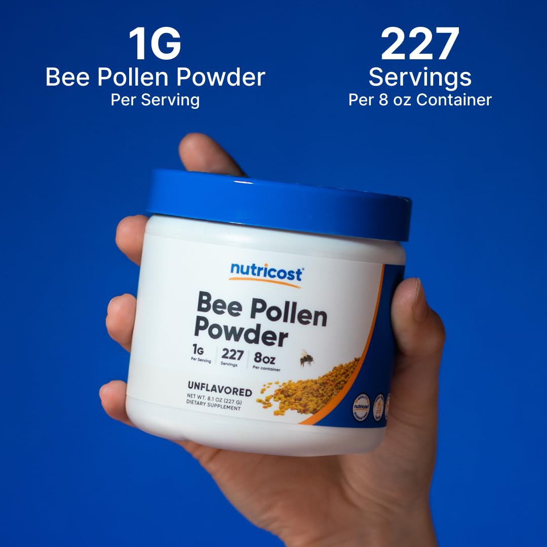 Nutricost Bee Pollen Powder (8 oz) (Unflavored) - 227 Servings, Gluten Free, Non-GMO, Vegetarian Dietary Supplement