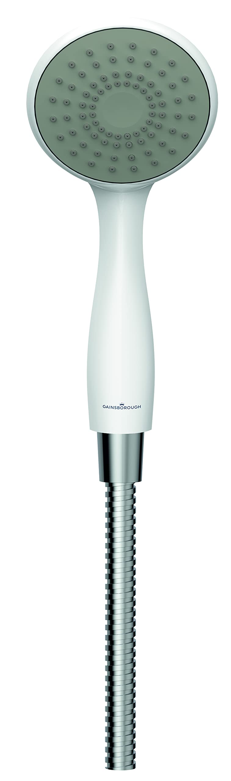 Gainsborough Slim Mono 8.5kW Electric Shower White Single 1 Spray Mode Head Adjustable Handset with Hose Rub Clean Nozzles Bathroom IPX4