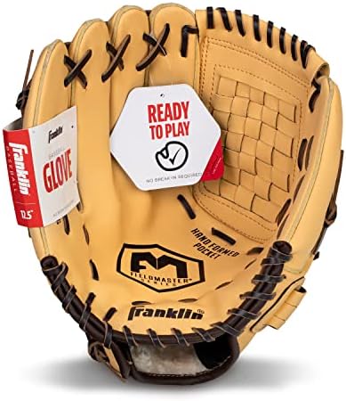 Franklin Sports Baseball + Softball Gloves - Field Master Adult + Youth Baseball + Softball Gloves - Right Hand + Left Hand Gloves - Infield + Outfield Mitts - Multiple Sizes + Colors