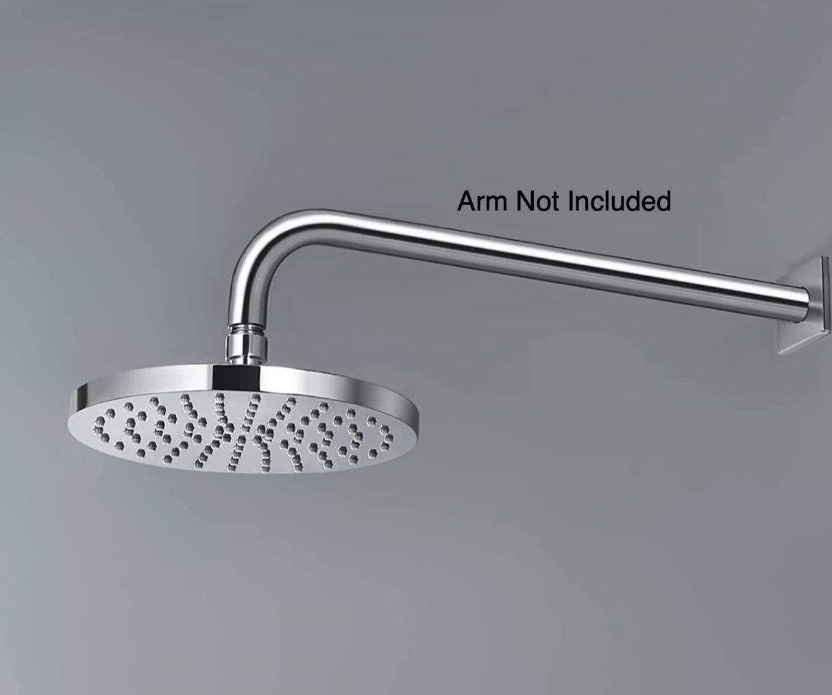 Taps2Traps® Chrome Round 200mm Overhead Shower Head with Anti-Limescale Nozzles + Swivel Joint