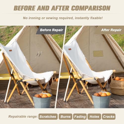 OAZ 4 x 79 inch Canvas Repair Patches Canvas Fabric Patch Self-Adhesive Canvas Repair Tape Waterproof Outdoor Gear Repair Patch Kit for Boat Cover Awning Sofa Chair Couch Tent Bag (Navy Blue)